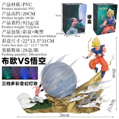 20CM Dragon Ball Z Son Goku VS Buu Anime Figure （With Light）