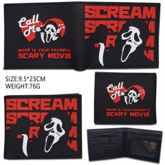 Scream Movie Cartoon Coin Purse PVC Anime Short Wallet