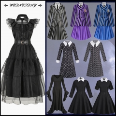 6 Styles Wednesday Addams Cosplay Costume Anime Dress