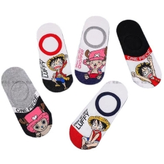 (5PAIRS/SET) One Piece Cartoon Short Anime Boat Socks