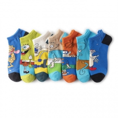 7 Styles SpongeBob SquarePants Free Size Anime Short Socks