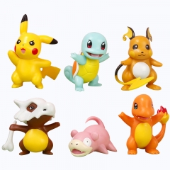 6PCS/SET 3-8CM Pokemon Pikachu Anime PVC Figure Toy