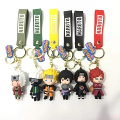 6 Styles Naruto Anime PVC Figure Keychain