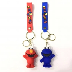 2 Styles Sesame Street Anime PVC Figure Keychain