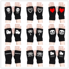 25 Styles Undertale Anime Half Finger Gloves Winter Gloves