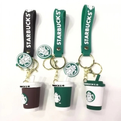 6 Styles Starbucks Anime PVC Figure Keychain