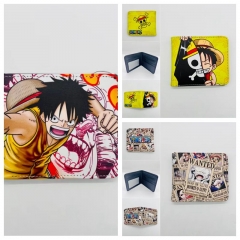 3 Styles One Piece Luffy Cartoon Pattern Coin Purse Anime Wallet