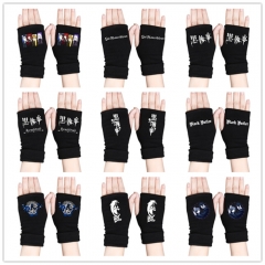 11 Styles Kuroshitsuji/Black Butler Anime Half Finger Gloves Winter Gloves