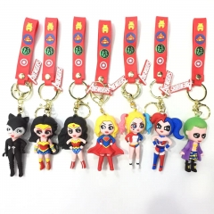 7 Styles The Avengers Wonder Woman Catwoman Anime PVC Figure Keychain