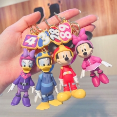 4 Styles Original Disney Mickey Minnie Mouse/Daisy Donald Duck Cartoon PVC Anime Figure Keychain