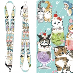 6 Styles Mofusand Cat Cartoon Anime Phone Strap Card Holder