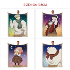 7 Styles 100*135CM SPY X FAMILY Cartoon Color Printing Cosplay Anime Blanket