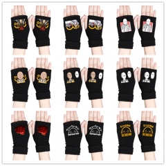 20 Styles One Punch Man Anime Half Finger Gloves Winter Gloves