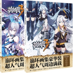 2 Styles Honkai Impact Gift Anime Poster+Hand-Painted +Lomo Card+Sticker+Stand Plate+Postcard (Set)