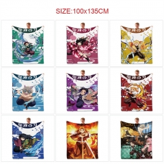 10 Styles 100*135CM Demon Slayer: Kimetsu no Yaiba Cartoon Color Printing Cosplay Anime Blanket