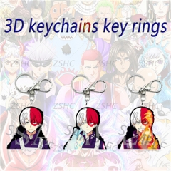 4 Styles Boku No Hero Academia / My Hero Academia Cartoon Pattern 3D Motion Anime Keychain