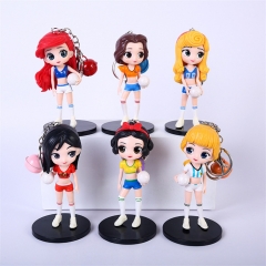 6PCS/SET 10CM Snow White Cartoon PVC Anime Figure Keychain