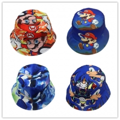 12 Styles Sonic the Hedgehog Naruto Super Mario Bro Cartoon Hat Cap Anime Fisherman's Hat