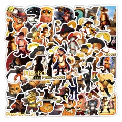 50PCS/SET Puss in Boots Cartoon Decorative Collectible Waterproof Anime Luggage Stickers