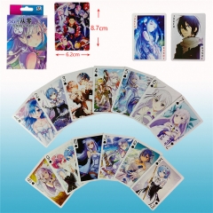 54PCS/SET Re:Life in a Different World from Zero/Re: Zero Cartoon Cosplay Anime Poker