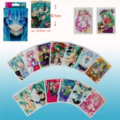 54PCS/SET Hatsune Miku Cartoon Cosplay Anime Paper Poker