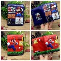 2 Styles Super Mario Bro Cartoon Pattern Coin Purse PU Anime Wallet