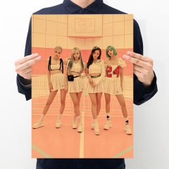50.5*35CM K-POP BLACKPINK Home Decoration Retro Kraft Paper Anime Poster