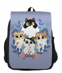 2 Styles Cat Cartoon Pattern Anime Backpack Bag