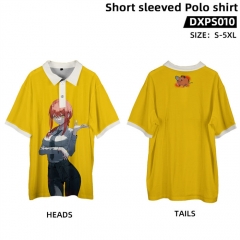 2 Styles Chainsaw Man Cartoon Anime Polo T Shirt