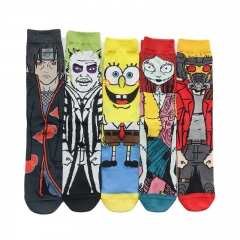 5 Styles Naruto SpongeBob SquarePants Cotton Socks Long Cosplay Socks