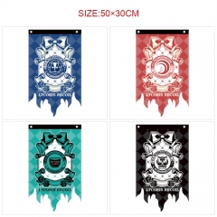 6 Styles 50*30CM Lycoris Recoil Cartoon Decoration Dilapidated Anime Flag