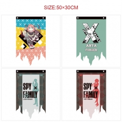 6 Styles 50*30CM SPY X FAMILY Cartoon Decoration Dilapidated Anime Flag