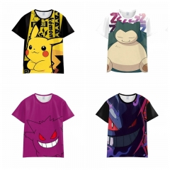 8 Styles Pokemon Color Printing Anime T Shirt
