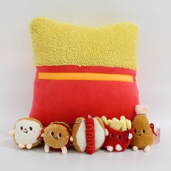 The Hamburger Cute Stuffed Cosplay Anime Plush Pillow Toys Set