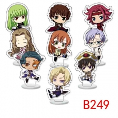 9PCS/SET 10CM CODE GEASS Lelouch of the Rebellion Acrylic Anime Standing Plate