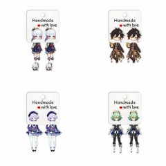 4 Styles Genshin Impact Plastic Ear Studs Anime Earrings