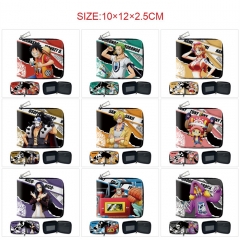 9 Styles One Piece Cartoon Zipper Short Wallet Anime Purse