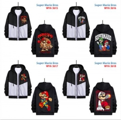 10 Styles Super Mario Bro. Cartoon Zipper Hooded Anime Hoodie