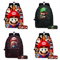 3 Styles Super Mario Bro Cartoon School Bag Anime Backpack+Pencil Bag