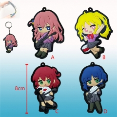 4 Styles Bocchi The Rock Cartoon Anime PVC Rubber Keychain