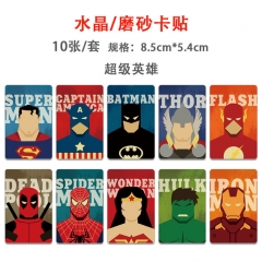2 Styles 10PCS/SET Marvel Iron Man Flash Anime ID Card Sticker