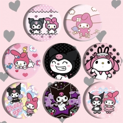 3 Styles 8PCS/SET Sanrio Kitty Melody Kuromi Anime Alloy Badge Brooch