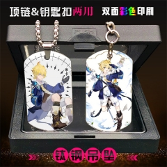 2 Styles Genshin Impact Mika Stainless Steel Two Sides Dog Tag Anime Necklace