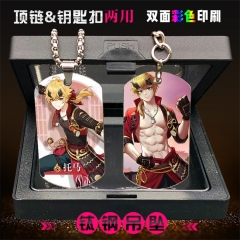 2 Styles Genshin Impact Thoma Stainless Steel Two Sides Dog Tag Anime Necklace