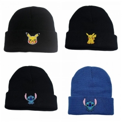4 Styles Pokemon Pikachu Lilo & Stitch Cartoon Pattern Knitted Hat Anime Cap