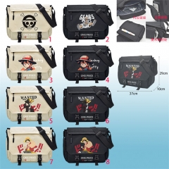 8 Styles One Piece Cartoon Canvas Shoulder Bag Anime Messenger Bag
