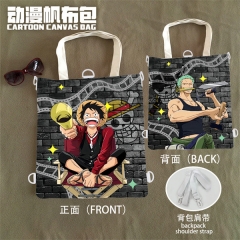 3 Styles One Piece Cartoon Pattern Canvas Anime Shopping Bag