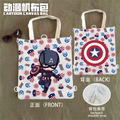 Captain America Cartoon Pattern Canvas Anime Shopping Bag