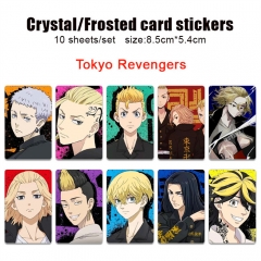 10PCS/SET 5 Styles Tokyo Revengers Frosted Anime ID Card Sticker