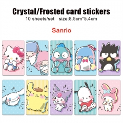 10PCS/SET 4 Styles Sanrio Frosted Anime ID Card Sticker